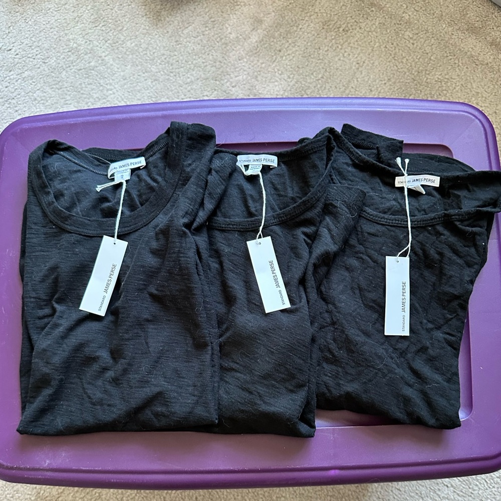 3 James Perse Black T-Shirts